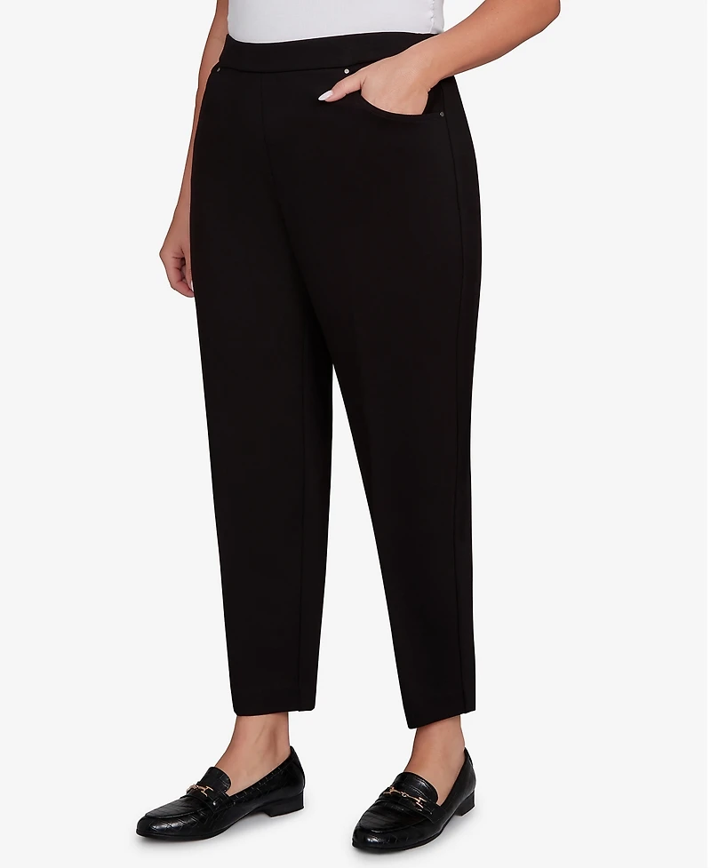 Alfred Dunner Plus Barcelona Stretch Ponte Knit Average Length Pant