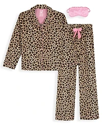 Max & Olivia Girls 6-16 3-Piece Long Sleeves Pajama Set with Scrunchie