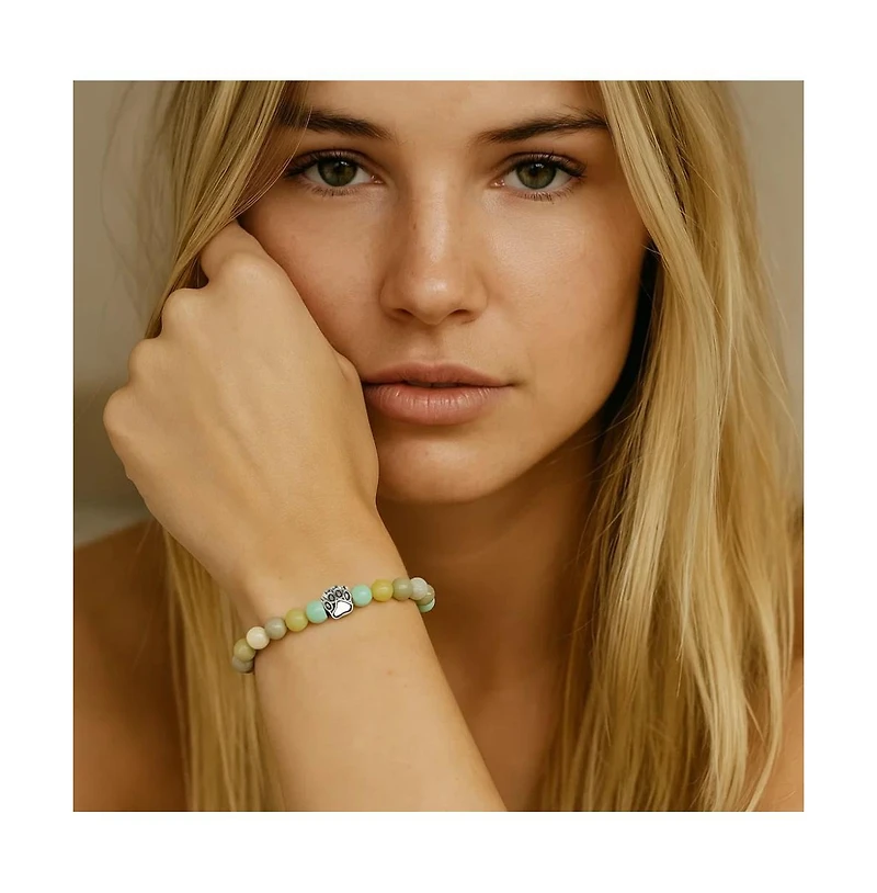 PawZee Beaded Bracelet with Paw Charm