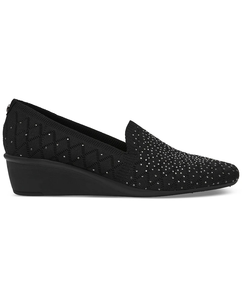 Anne Klein Women's Wendell-c Rhinestone Wedge Loafers