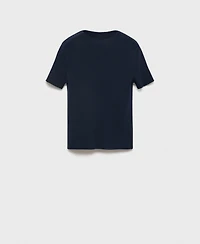 Mango Women's Short-Sleeved Fine-Knit Sweater