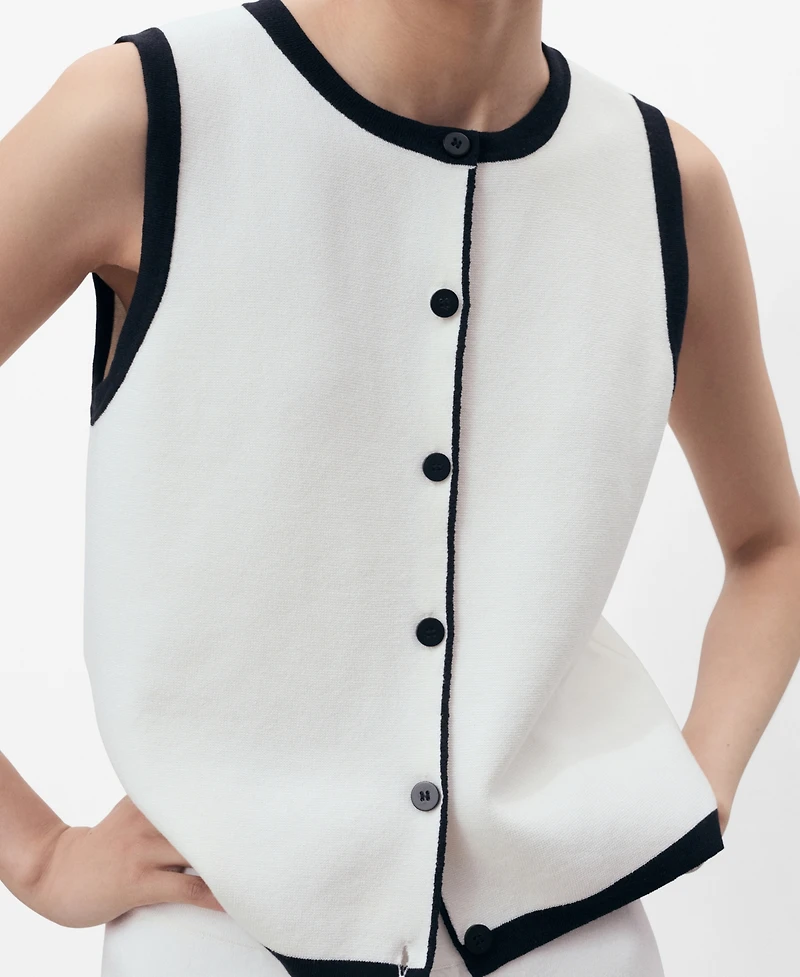 Mango Women's Contrast Detail Knitted Sweater Vest