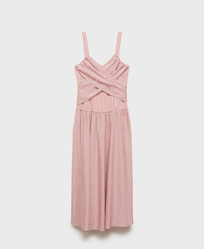 Mango Women's Striped Wrap Dress