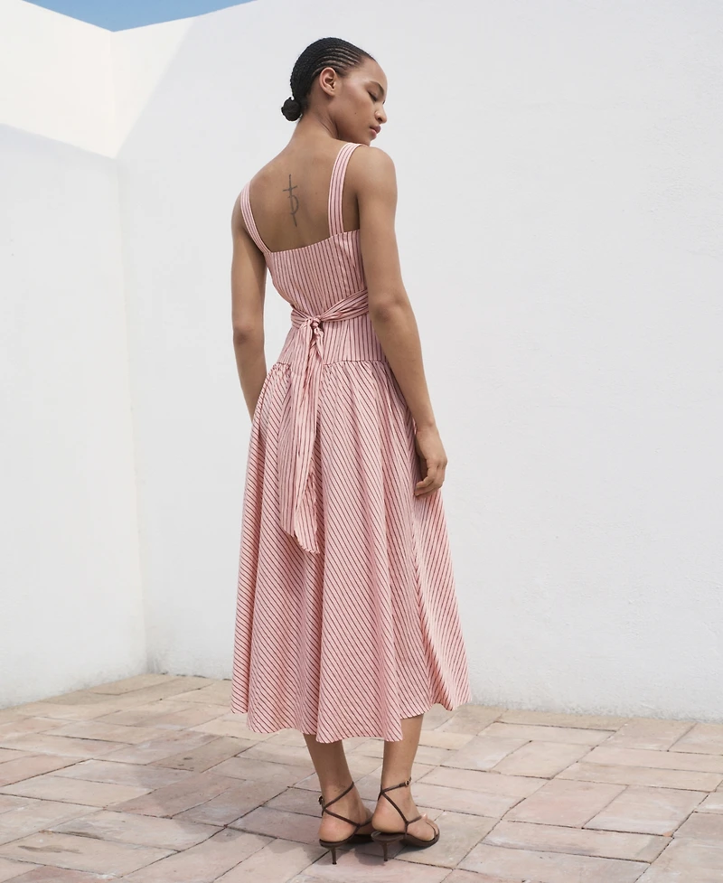 Mango Women's Striped Wrap Dress
