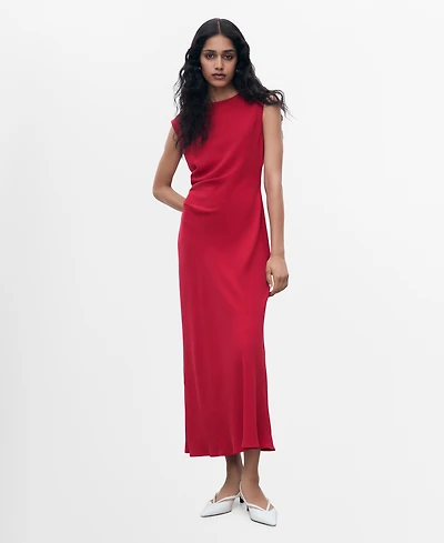 Mango Women's Ruched Midi Dress