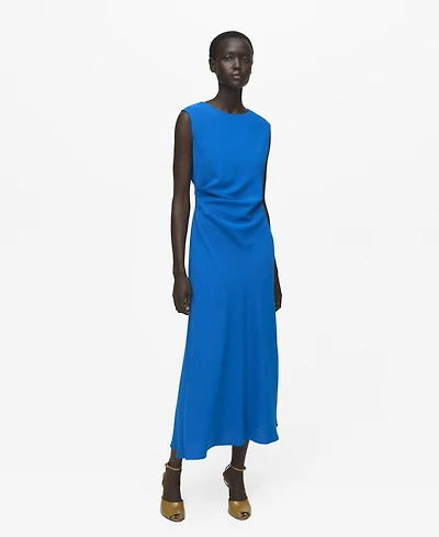 Mango Women's Ruched Midi Dress