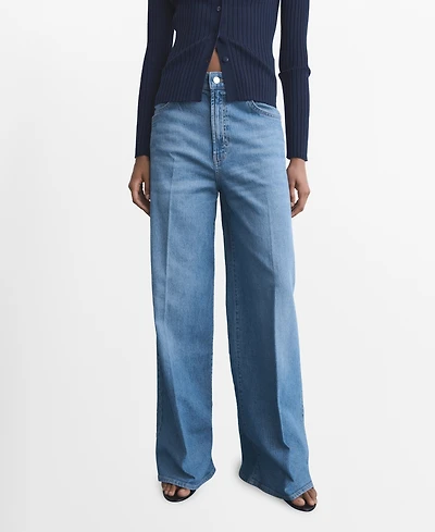 Mango Women's High-Waisted Wide-Leg Jeans