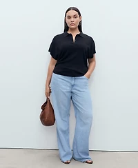 Mango Women's Short-Sleeved Polo-Neck Sweater