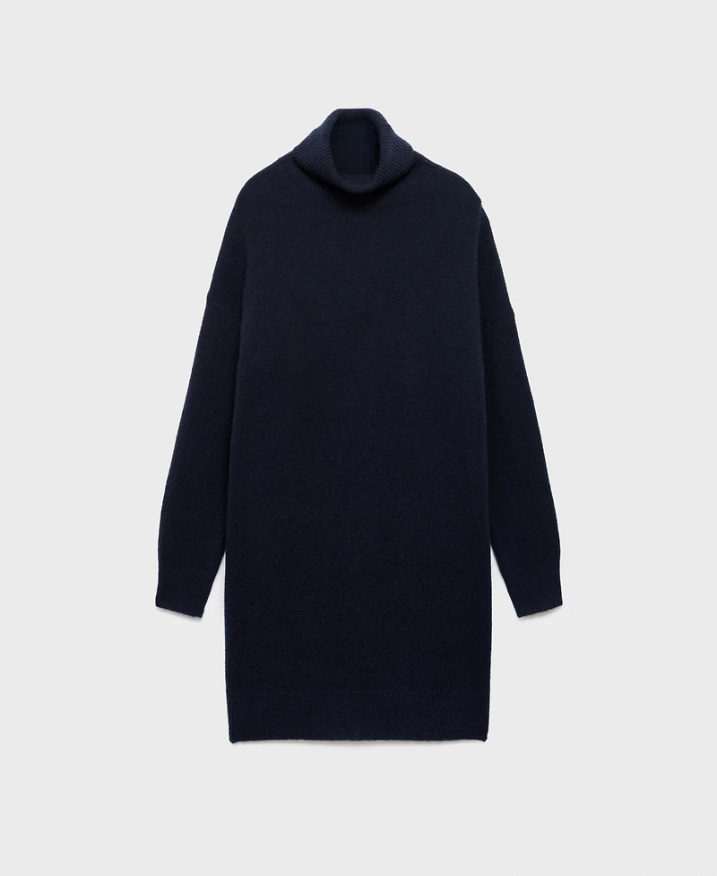 Mango Women's Short Knitted Turtleneck Dress