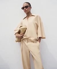 Mango Women's Straight-Fit Pleated Pants