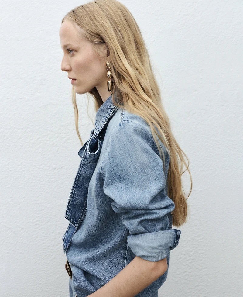 Mango Women's Bow Detail Denim Shirt