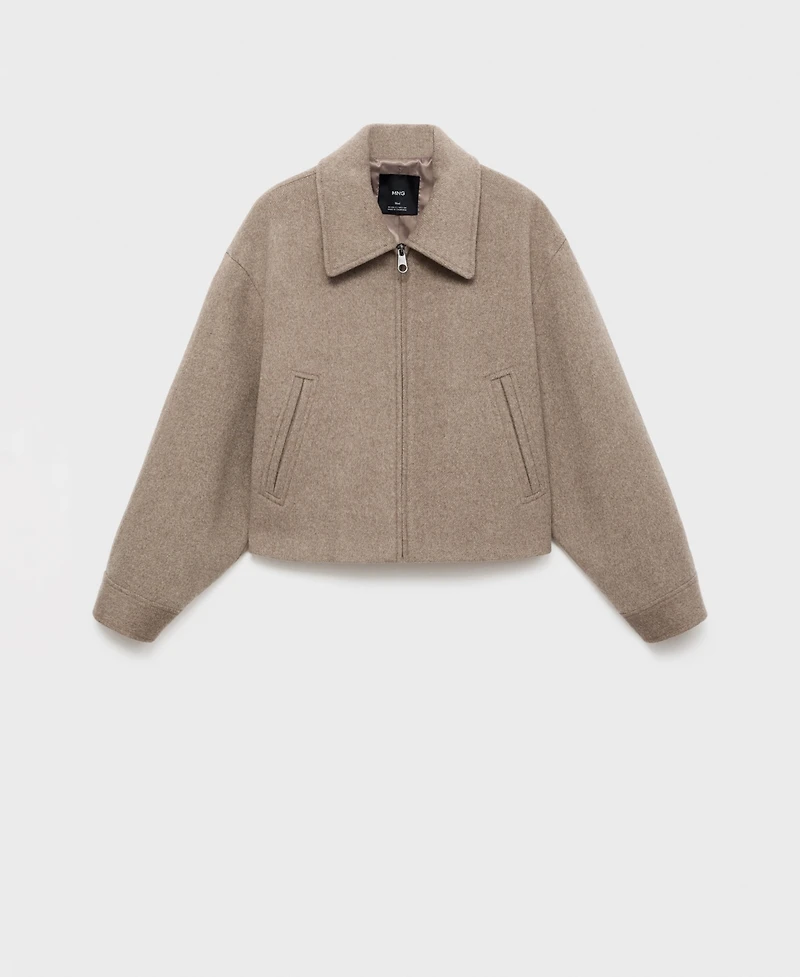 Mango Women's Wool Bomber Jacket