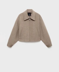 Mango Women's Wool Bomber Jacket