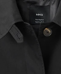 Mango Women's Epaulettes Detail Short Oversized Trench Coat