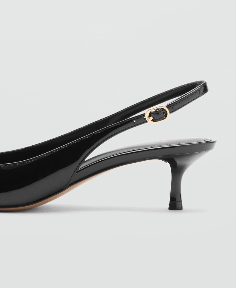 Mango Women's Kitten-Heel Patent Leather Shoes