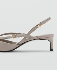 Mango Women's Kitten-Heeled Strappy Shoes