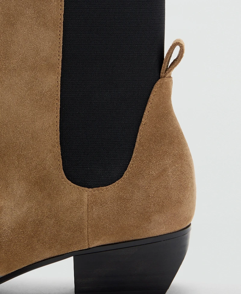 Mango Women's Heel Suede Ankle Boots