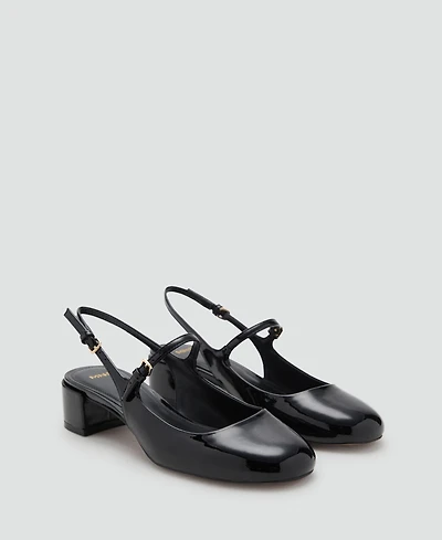 Mango Women's Patent Leather-Effect Block-Heel Shoes