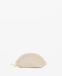 Mango Women's Braided Leather Clutch Bag