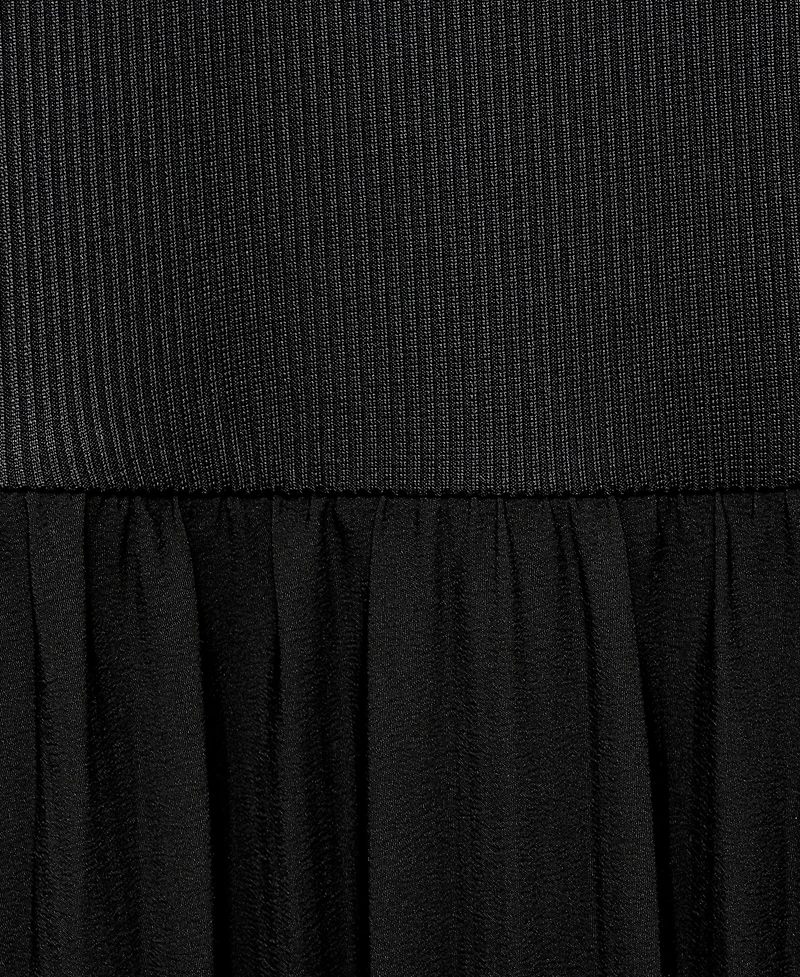 Mango Women's Belt Combined Pleated Dress