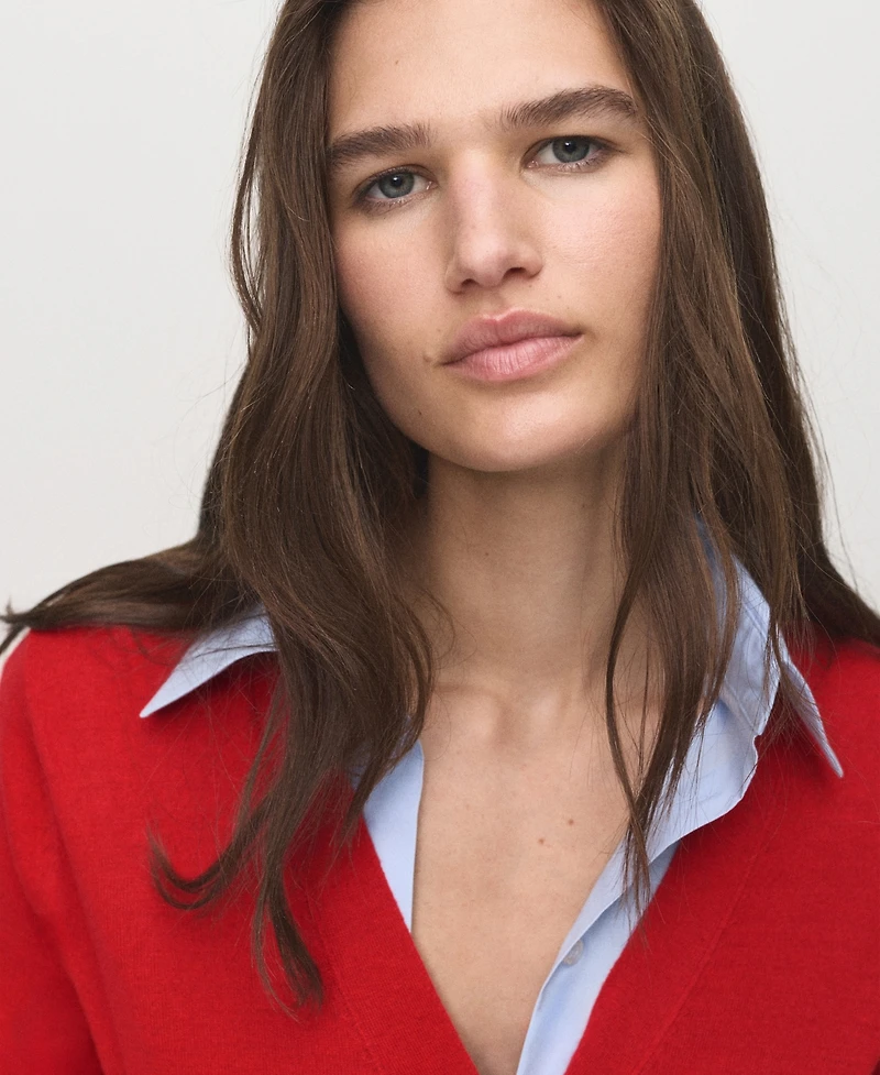 Mango Women's V-Neck Knitted Cardigan