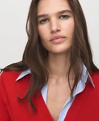 Mango Women's V-Neck Knitted Cardigan