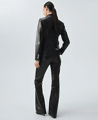 Mango Women's Leather Flare Pants