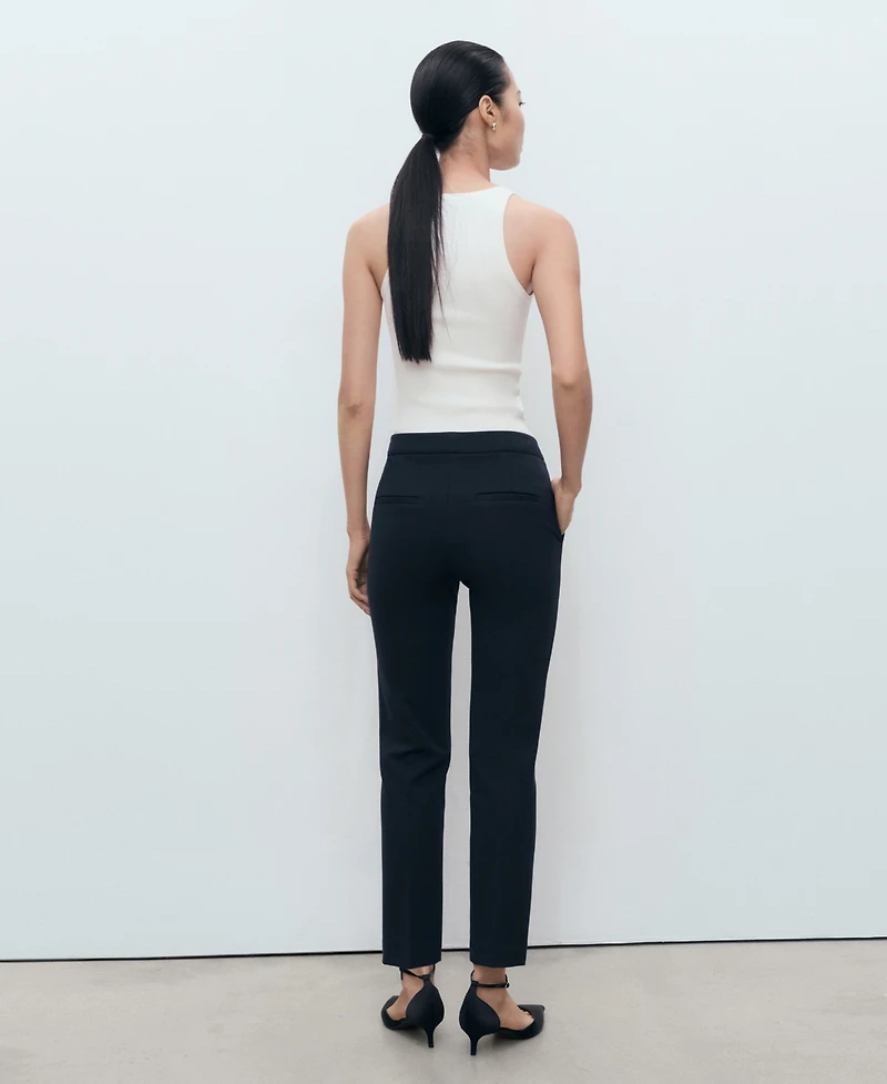 Mango Women's Straight Mid-Rise Pants