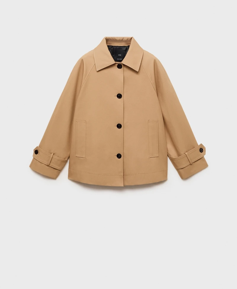 Mango Women's Epaulettes Detail Oversized Parka