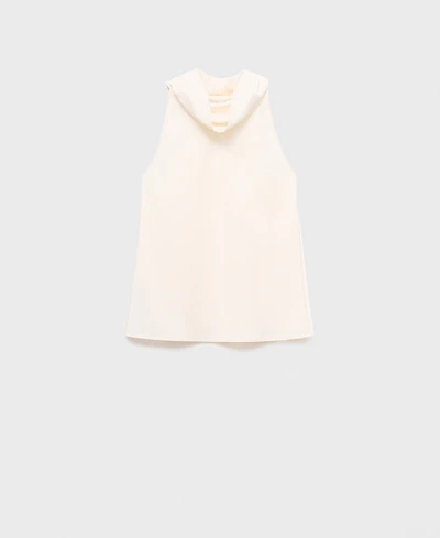 Mango Women's Draped Neck Blouse