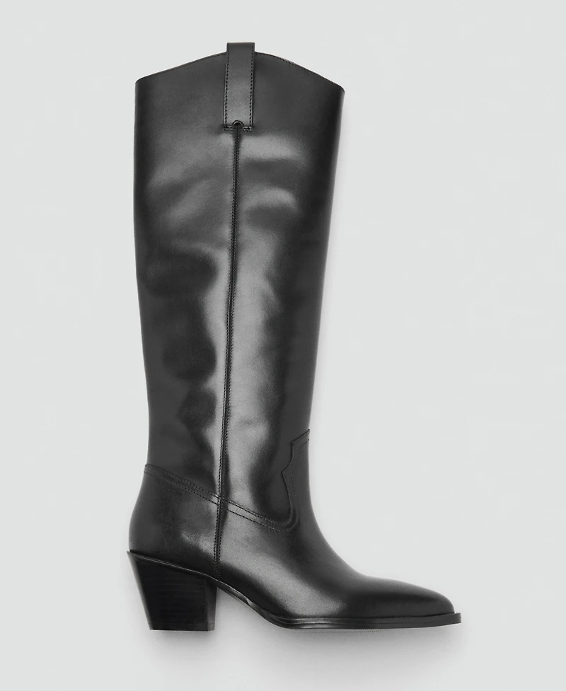 Mango Women's Heel Leather Boots
