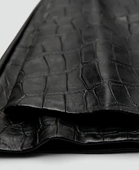 Mango Women's Long Crocodile-Effect Leather Gloves
