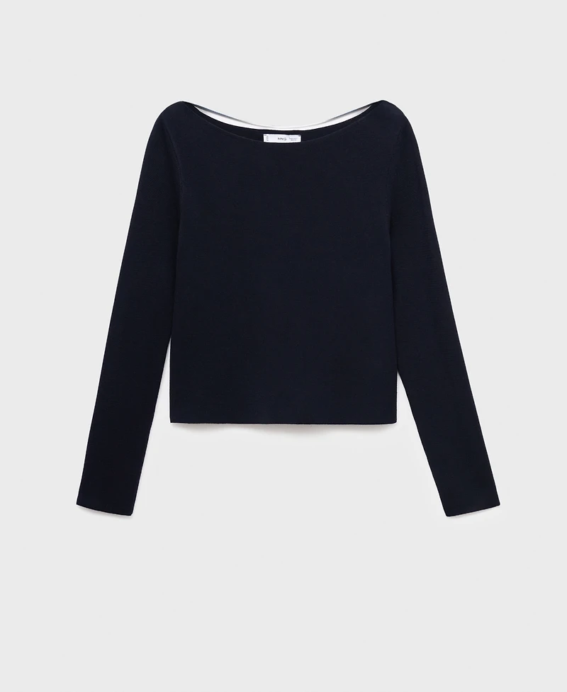 Mango Women's Fine-Knit Boat-Neck Sweater