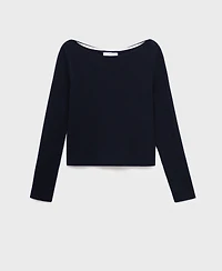 Mango Women's Fine-Knit Boat-Neck Sweater