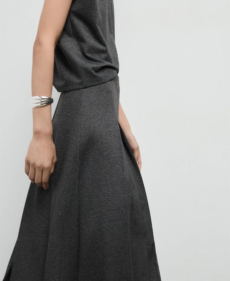 Mango Women's Pleated A-Line Skirt