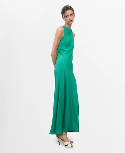 Mango Women's Long Satin Dress