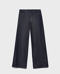 Mango Women's Wide Leg Mid-Rise Jeans