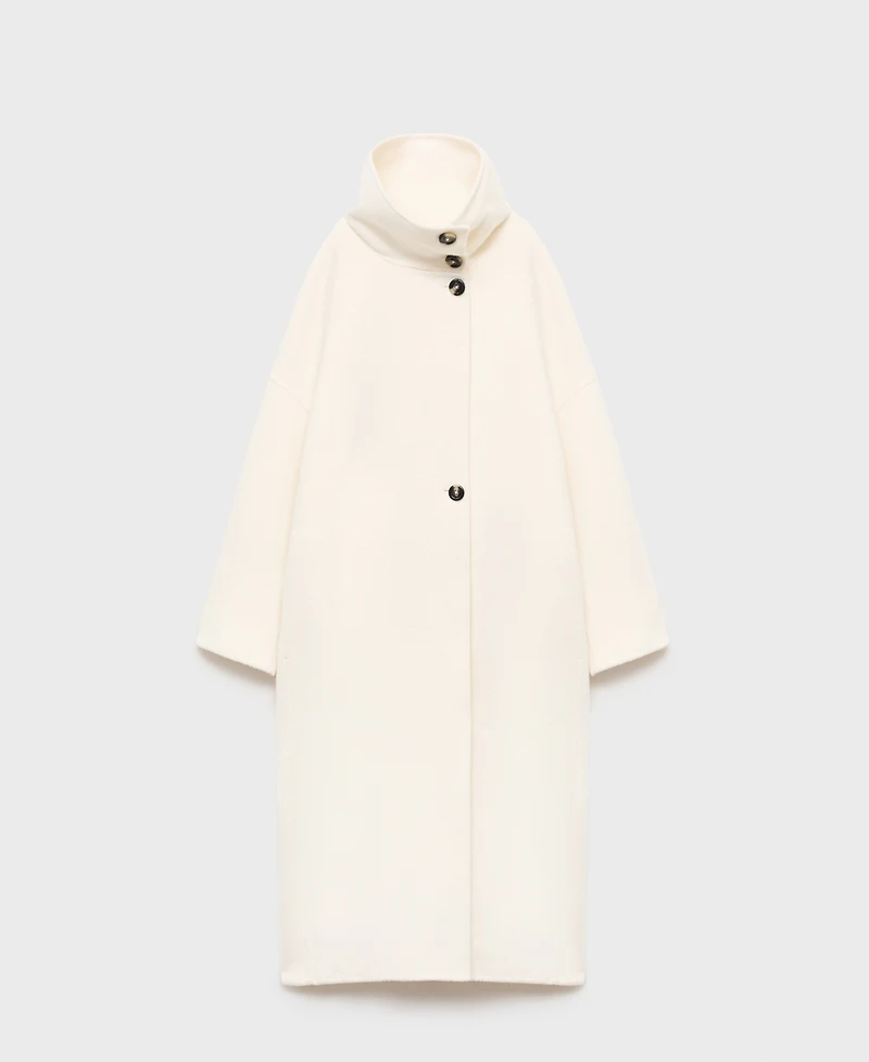 Mango Women's Wool Funnel Neck Coat