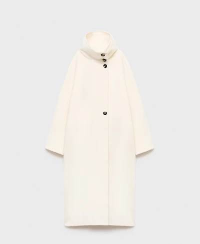 Mango Women's Wool Funnel Neck Coat