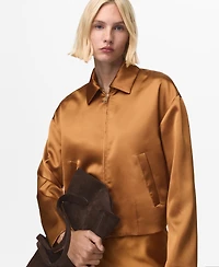 Mango Women's Pockets Satin Jacket