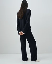 Mango Women's Double-Breasted Pinstripe Blazer