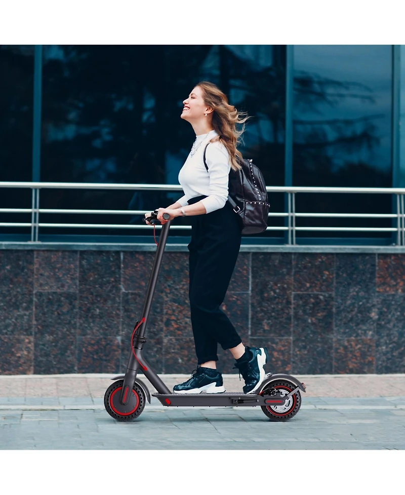 GoZoom Electric Scooter | Lightweight Foldable Commuter E-Scooter | 350W Hub Motor | Solid 8.5” Tires | Led Display | Disc Brakes | 3 Speed Mod