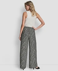 Dkny Women's Printed Straight Leg Pull-On Pants
