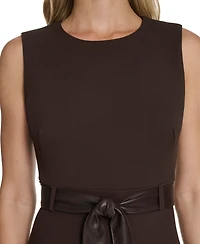 Calvin Klein Women's Belted Crewneck Midi Dress