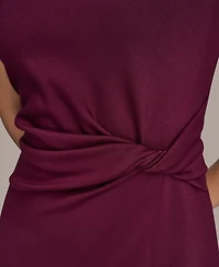 Donna Karan New York Women's Jewel-Neck Front-Slit Sheath Dress