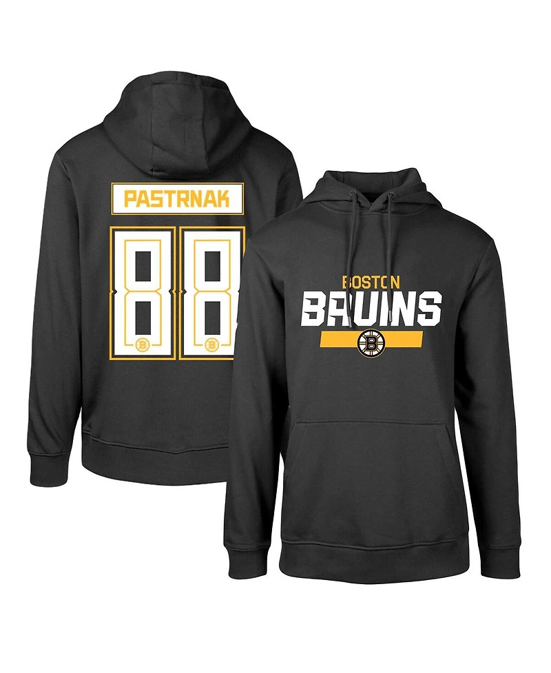 Levelwear Men's David Pastrnak Black Boston Bruins Podium Name Number Pullover Hoodie