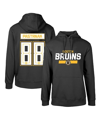 Levelwear Men's David Pastrnak Black Boston Bruins Podium Name Number Pullover Hoodie