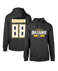 Levelwear Men's David Pastrnak Black Boston Bruins Podium Name Number Pullover Hoodie
