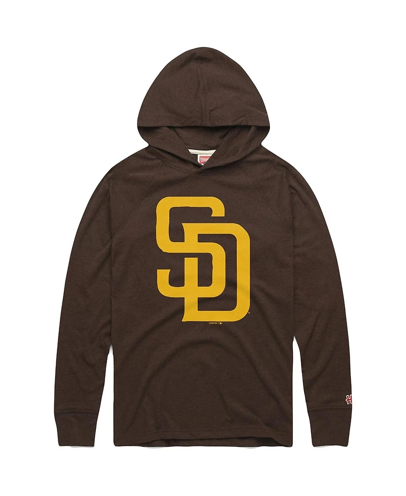 Homage Men's Brown San Diego Padres Lightweight Raglan Tri-Blend Pullover Hoodie