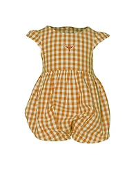 Garb Baby Boys and Girls Burnt Orange Texas Longhorns Cara Gingham Ruffled Bodysuit
